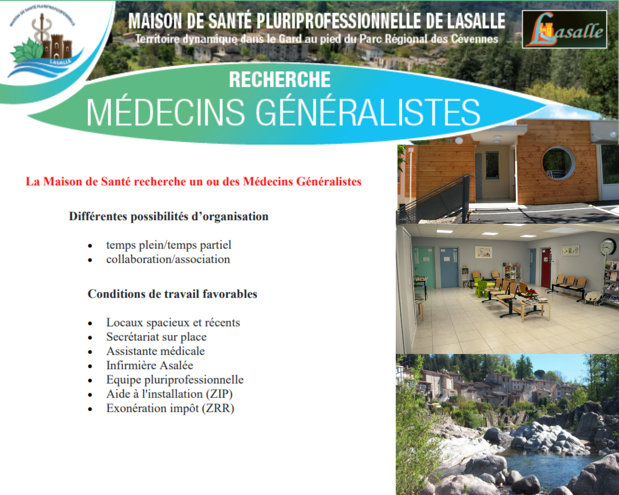 La Maison de santé recherche des Médecins Généralistes